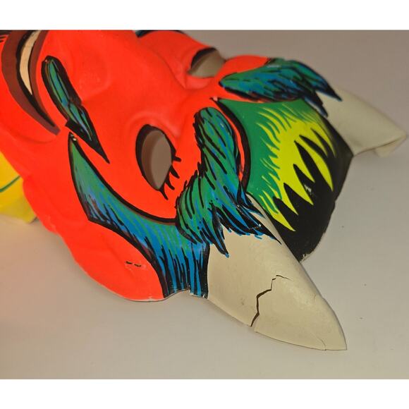 Devil Halloween Mask Black Light Reactive Zest Bar Giveaway 1960s Vacuform - Picture 8 of 15